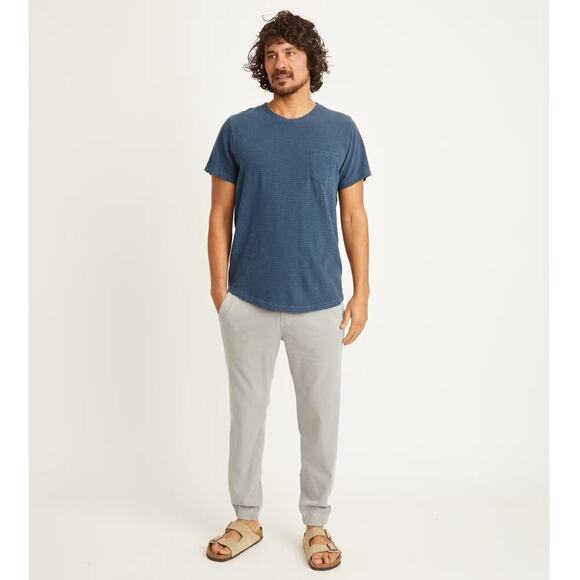 Marine Layer Saturday Jogger Pants Drawstring Waist Slim Fit Light Grey NWT L - Picture 3 of 9